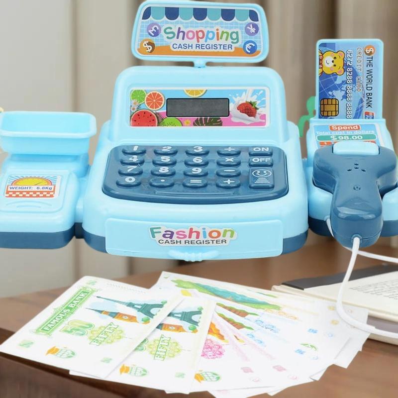 Toy Cash Register - 1세트 슈퍼마켓 계산원 전자 게임 조명