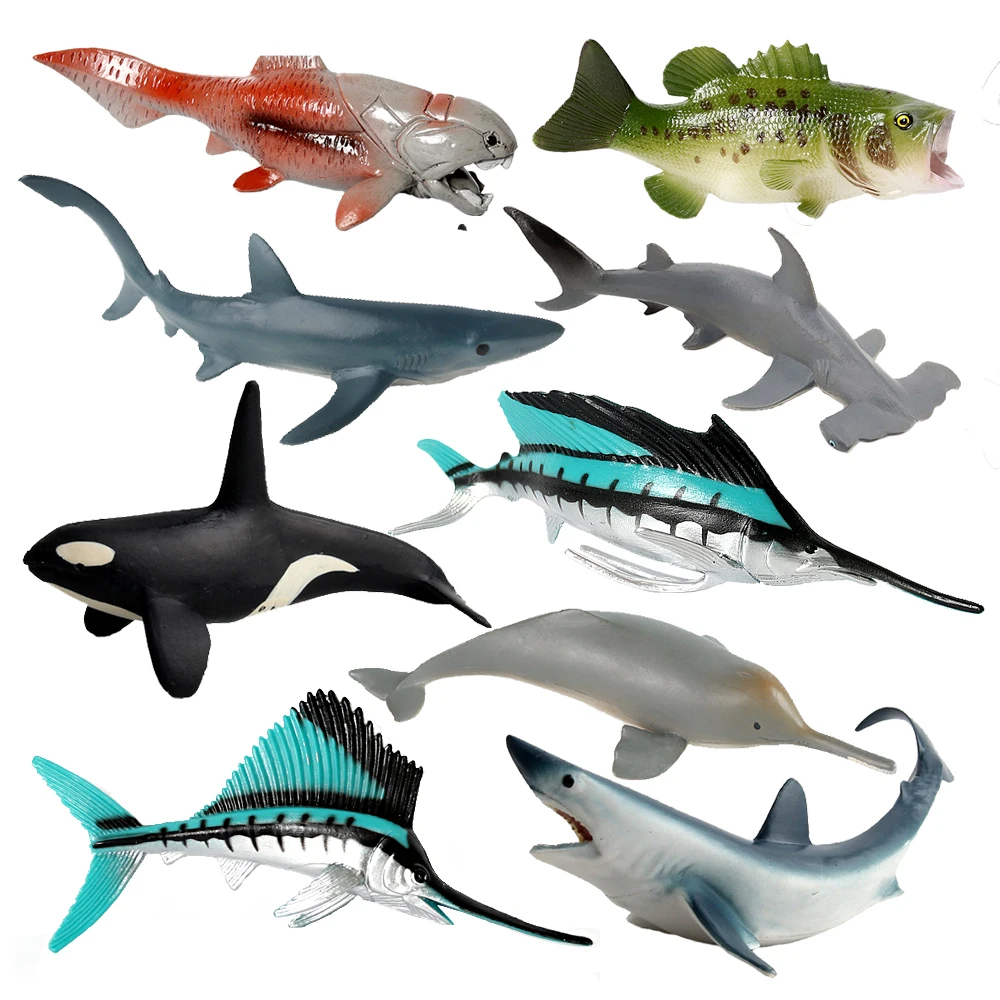 Kids Toys Reviews - 해양 동물 장난감 메갈로돈 벨루가 피라냐