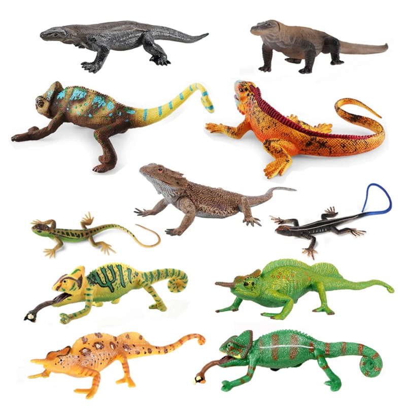 Kids Toys Reviews - 이구아나 파충류 피규어, 카멜레온 장난감, 애니메이션