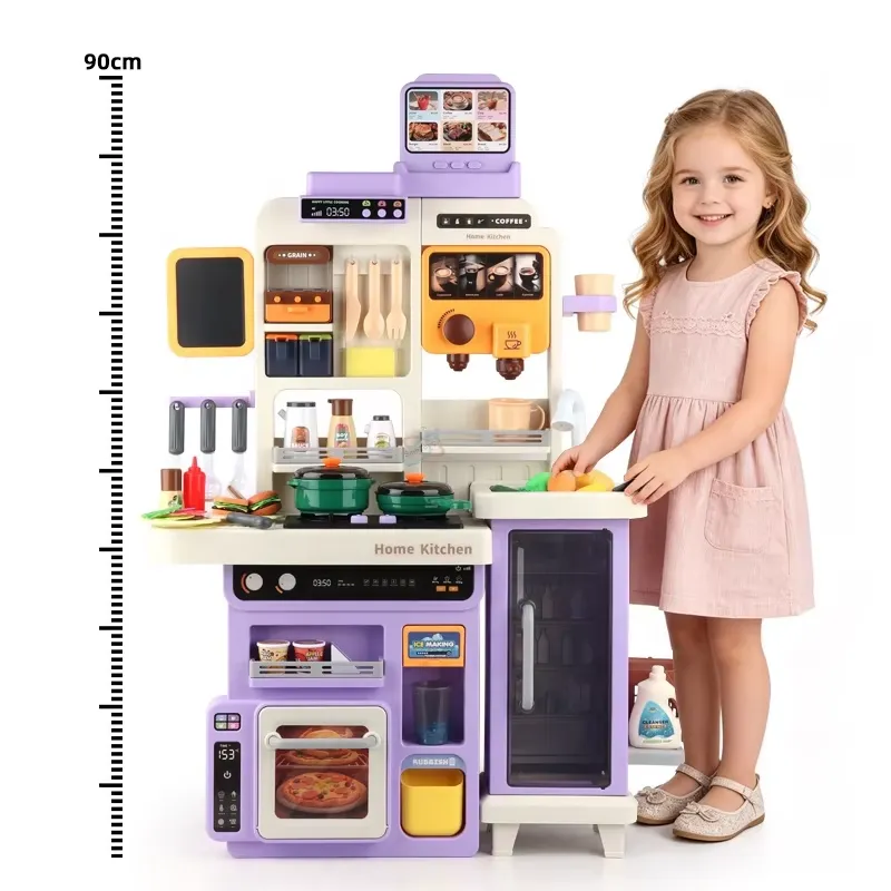90cm 대형 어린이용 가상 주방놀이 세트 (조명, 소 - Kids Toys Kitchen Set 리뷰 및 가격