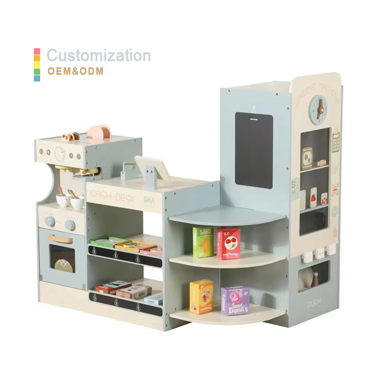 어린이용 나무로 만든 식료품점 놀이 세트, 계산대와 커 - Toy Cash Register 리뷰 및 가격