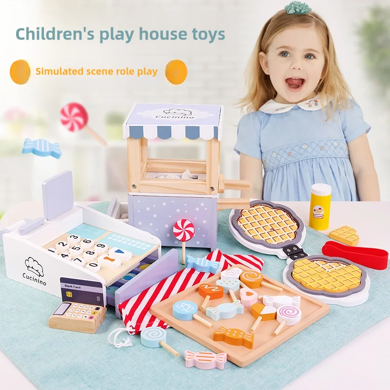 나무로 만든 어린이 계산대 놀이 세트, 동전과 카드 리 - Toy Cash Register 리뷰 및 가격