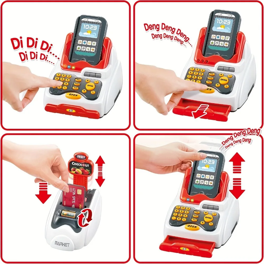 체크 아웃 스캐너 과일 카드 리더 신용 카드 기계 놀이 - Toy Cash Register 리뷰 및 가격